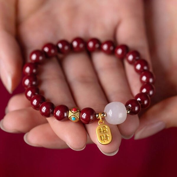 Red Cinnabar Good Fortune Bracelet - Image 2