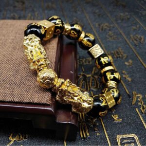 Gold-Plated Double Pixiu Bracelet – Extreme Wealth & Protection