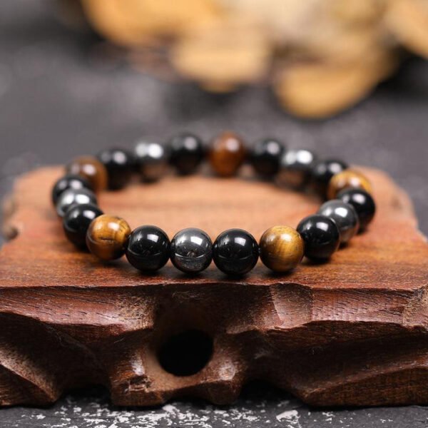 Triple Protection Bracelet - Tiger’s Eye, Obsidian, Hematite - Image 3