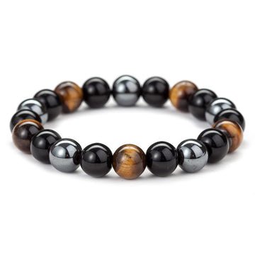 Triple Protection Bracelet - Tiger’s Eye, Obsidian, Hematite - Image 10