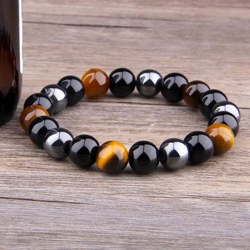 Triple Protection Bracelet - Tiger’s Eye, Obsidian, Hematite - Image 7