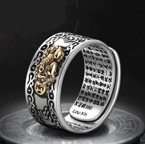 Feng Shui Pixiu Mantra Ring - Wealth & Protection - Image 2